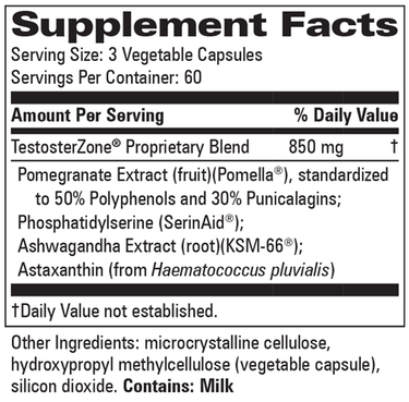 TestosterZone 180 Capsules Progressive Professional Supplement - Conners Clinic